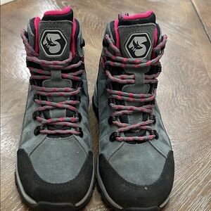 Women's Gray and Pink Athletic Hiking Shoes